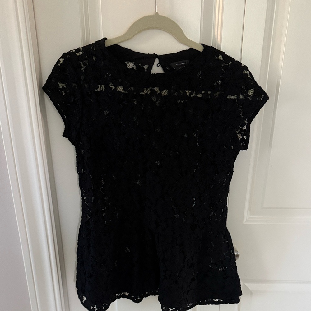 Halogen Black Lace Blouse